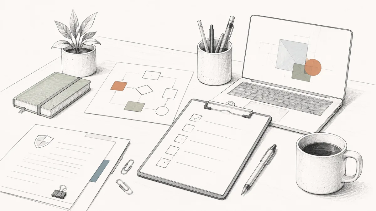 Illustration of a team using practical resources together